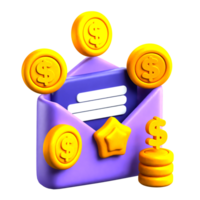 financiën mail 3d icoon png