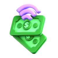 en línea dinero 3d icono png