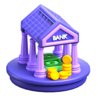 icône 3d de la banque png