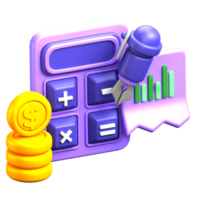 ícone 3d de contabilidade png