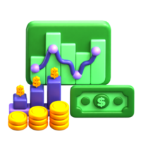 dinero análisis 3d icono png