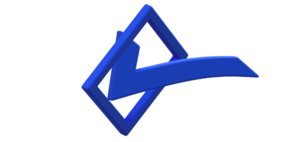 3D Tick Symbol on a Transparent Background png