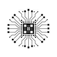 programación icono, chip icono, hardware ai-generativo png