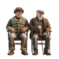 Two Older People AI-Generative png