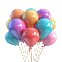 partij ballonnen gelukkig verjaardag decoratie kleurrijk veelkleurig geïsoleerd ai-generatief png