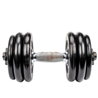 Black dumbbell ,dumbbell on transparent background AI-Generative png