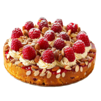Delicious strawberry short cake isolated on transparent background AI-Generative png