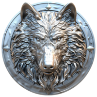 Wolf emblem made ,Fearless Wolf A Circular and Vintage AI-Generative png