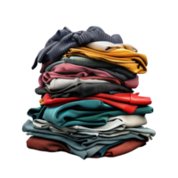 3d rendering of pile of clothes isolated on transparent backgroundvAI-Generative png