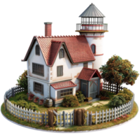 Fort house on transparent background AI-Generative png