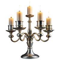 Elegant lit candlestick holder on transparent background png