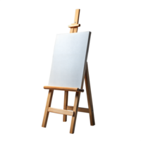 Wooden easel with blank canvas ready for art creation png