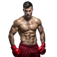 homem dentro vermelho calção e boxe luvas png