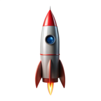 Retro-Styled Rocket Launching With Flames and Smoke png