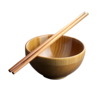 Wooden Bowl and Chopsticks on Transparent Background png