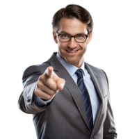 Businessman in Suit Pointing at Camera png