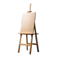 Wooden easel with blank canvas ready for an artists touch png