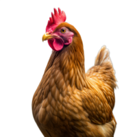 Brown chicken with red comb png