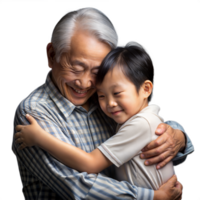 Tender embrace between grandfather and grandchild png