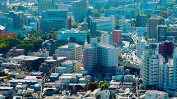 A timelapse of miniature cityscape in Tokyo high angle long shot tiltshift zoom video