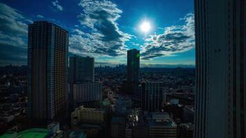 uma espaço de tempo do paisagem urbana dentro Tóquio Alto ângulo Largo tiro video