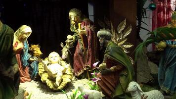 Navidad pesebre natividad escena video