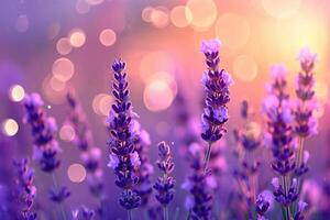 AI generated lavender flower background photo