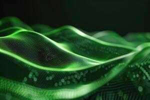 AI generated A green abstract wave background photo