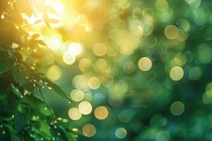 AI generated Beautiful Nature Bokeh.Blurred background photo