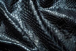 ai generado negro cuero serpiente piel textura serpiente piel textura piel textura foto