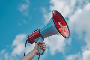 AI generated Hand Holding Megaphone with SPECIAL OFFER Announcement photo