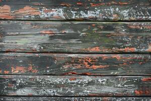 AI generated Grungy painted wood texture as background. photo