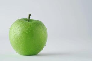 AI generated Fresh green apple isolated on white background with clipping path. photo