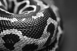 ai generado serpiente piel negro y blanco foto