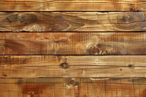 AI generated Wood background texture of smooth wooden boards scored and stained with age photo