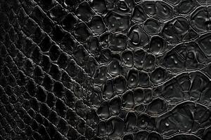 AI generated black snakeskin pattern texture background photo