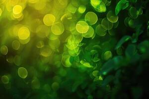 AI generated colorful background in green colors  the bokeh effect photo