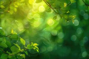 AI generated colorful background in green colors  the bokeh effect photo