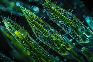 AI generated dark field microscopy  diatoms  siliceous algae photo