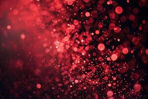 AI generated Red magic particles on dark background for high quality overlays. photo