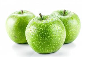 Green apples Isolated on a white background photo