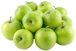 verde manzanas aislado en un blanco antecedentes foto