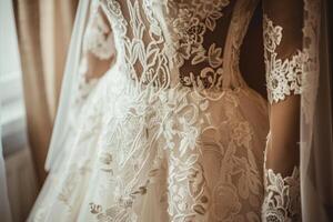 AI generated High quality photo of wedding dress for bride.