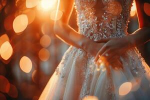 AI generated High quality photo of wedding dress for bride.