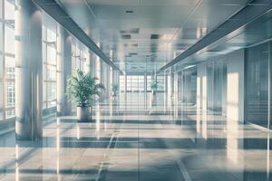 AI generated High resolution images of modern empty office interiors. photo