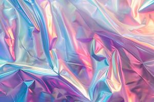 AI generated Abstract iridescent holographic foil background. photo