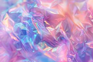 AI generated Abstract iridescent holographic foil background. photo