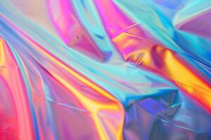 AI generated Abstract iridescent holographic foil background. photo