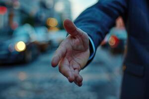 AI generated Businessman offering a handshake photo