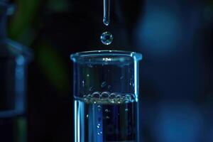 AI generated Dripping liquid from pipette into test tube in laboratory  closeup photo